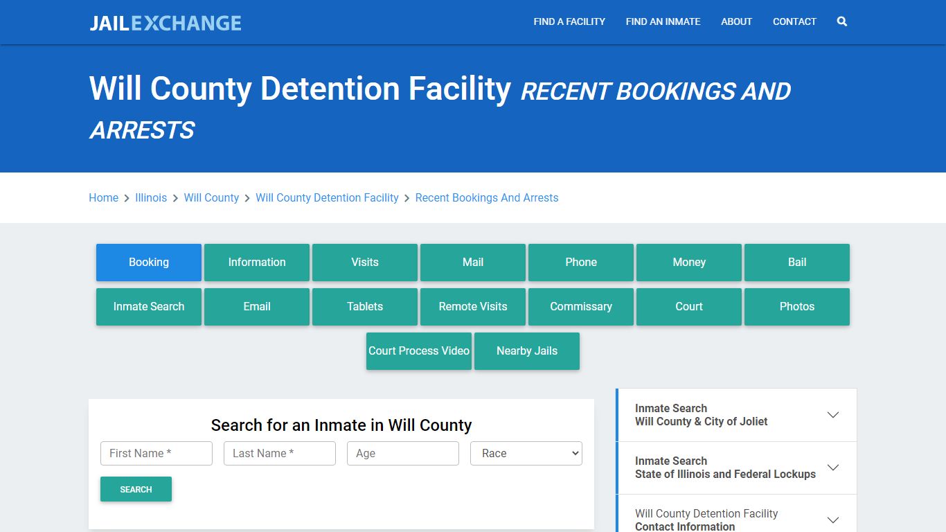 Will County Detention Facility Recent Bookings And Arrests - Jail Exchange