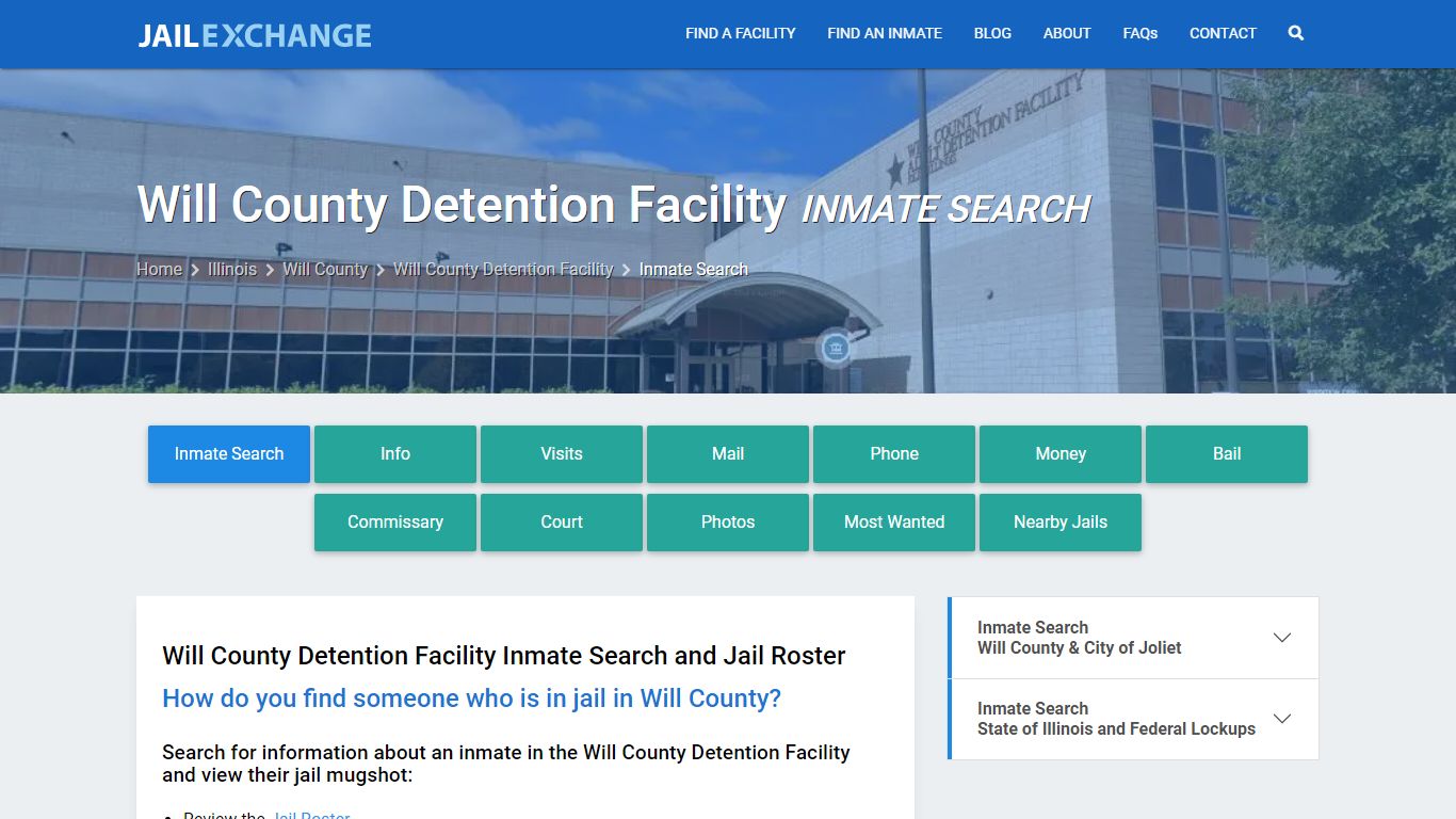 Will County Detention Facility Inmate Search - Jail Exchange